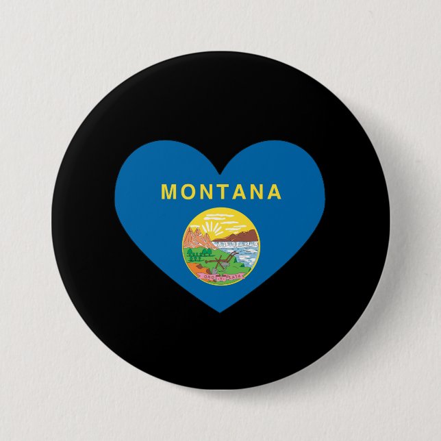 MONTANA HEART DESIGN -  .png 3 Inch Round Button (Front)