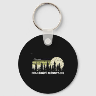 Montana Hiking Beartooth Mountains Trees Nature Fo Keychain
