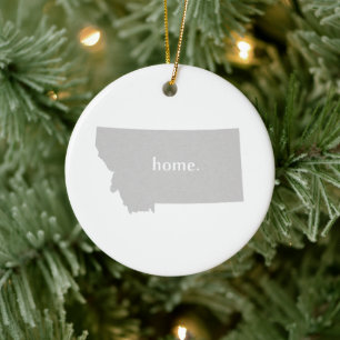 Montana home silhouette state map ceramic ornament