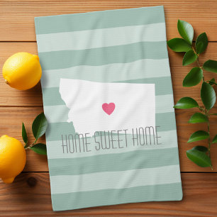 Montana Home State Love with Custom Heart Kitchen Towel