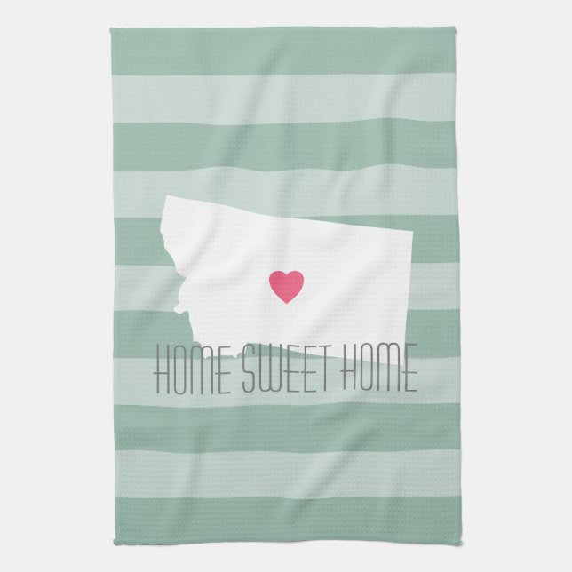 Montana Home State Love with Custom Heart Kitchen Towel (Vertical)