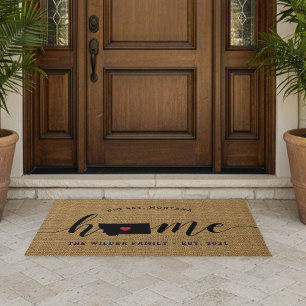 Montana Home State Personalized Doormat
