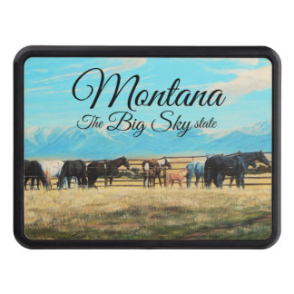 Montana horses, spring roundup, mares/babies trailer hitch cover