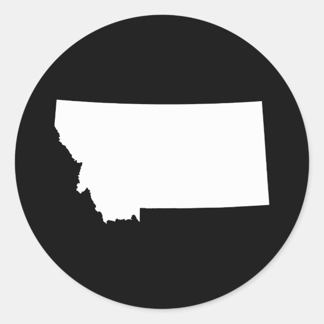 Montana in White and Black Classic Round Sticker (Front)