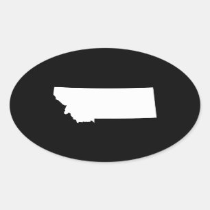 Montana in White and Black Oval Sticker