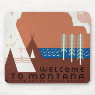 Montana Landscape Art Vintage Photos Old Aesthetic Mouse Pad