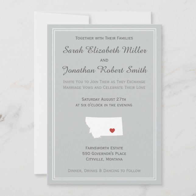 Montana Love - Customizable Wedding Invitation (Front)
