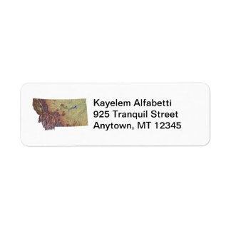Montana Map Return Address Label