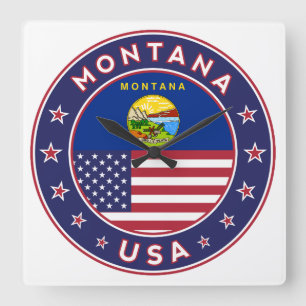 Montana, Montana phone case, Montana sticker, Square Wall Clock