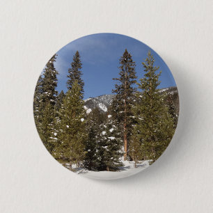 Montana Mountain Trails in Winter Landscape Photo 2 Inch Round Button