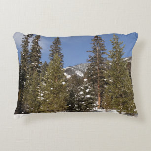 Montana Mountain Trails in Winter Landscape Photo Accent Pillow