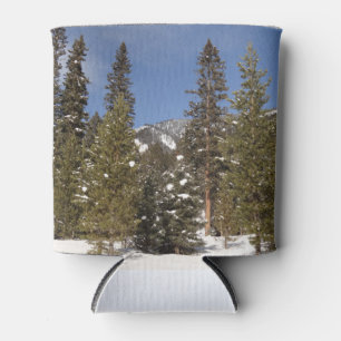 Montana Mountain Trails in Winter Landscape Photo Can Cooler