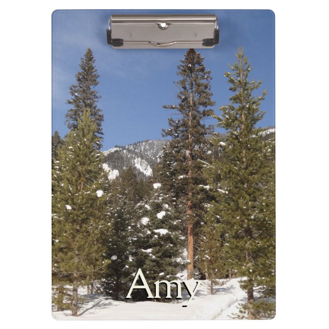 Montana Mountain Trails in Winter Landscape Photo Clipboard (Front)