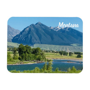Montana Mountains Rivers Souvenir Flexible Fridge Magnet