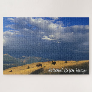 Montana National Bison Range Mountains Clouds Sky Jigsaw Puzzle
