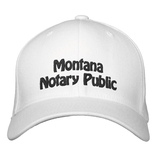 Montana Notary Public Embroidered Baseball Cap (Front)
