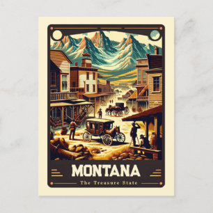 Montana   Patriotic Spirit Vintage Postcard
