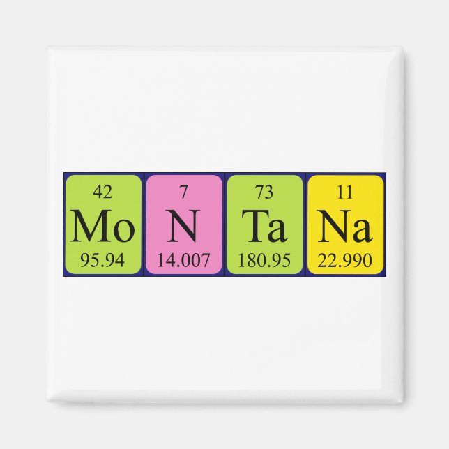Montana periodic table name magnet (Front)