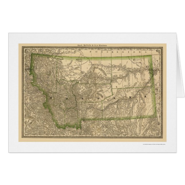Montana Railroad Map 1881 (Front Horizontal)