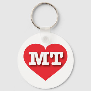 Montana Red Heart - I love MT Keychain