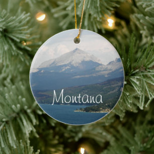 Montana Scenic Landscape Holiday Ceramic Ornament