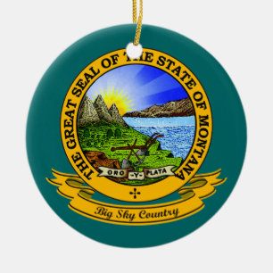Montana Seal Ceramic Ornament