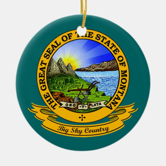 Montana Seal Ceramic Ornament (Front)