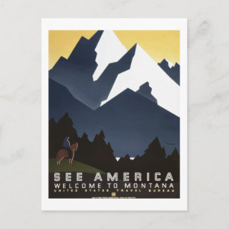 Montana "See America" Vintage Travel Poster Postcard