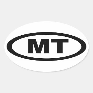 Montana - sheet of 4 oval car stickers