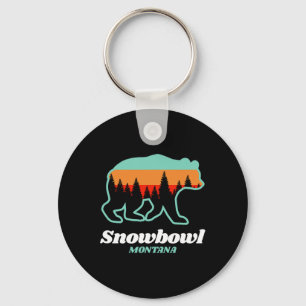 Montana Snowbowl Skiing Snowboarding Bear  Keychain