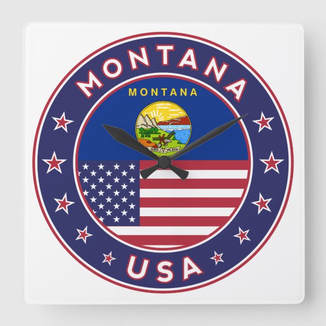 Montana Square Wall Clock (Front)