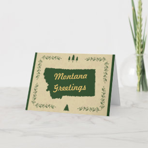 Montana State Christmas Holiday Greetings Card