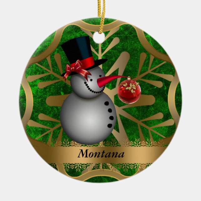 Montana State Christmas Ornament (Front)