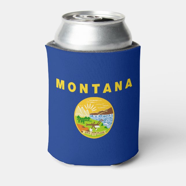 Montana State Flag Can Cooler (Can Back)