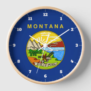 MONTANA STATE FLAG CLOCK