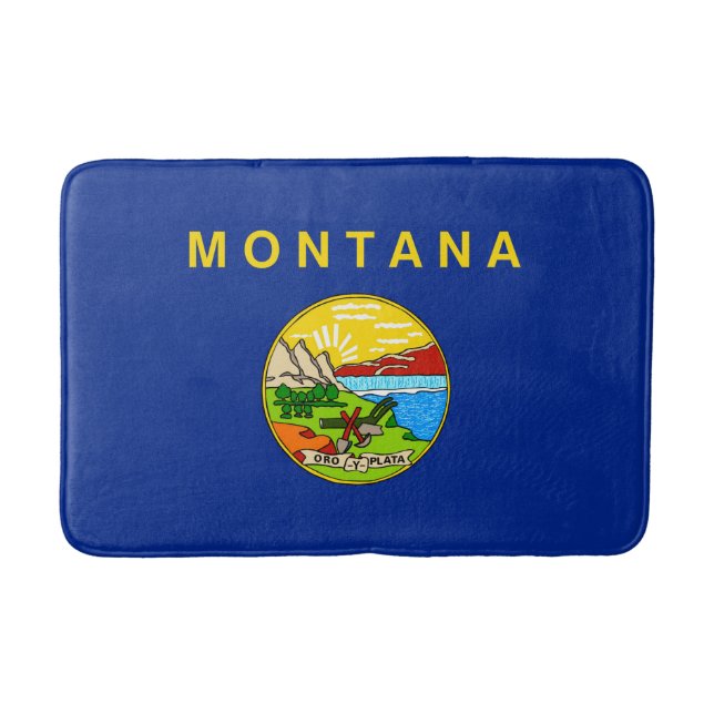 Montana State Flag Design Bath Mat (Front)