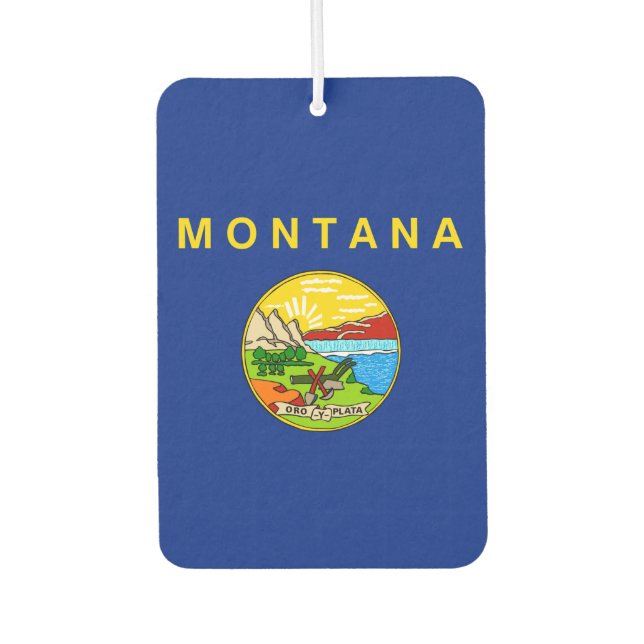 Montana State Flag Design Car Air Freshener (Front)