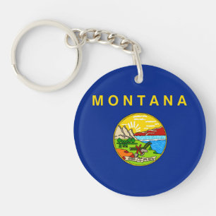 Montana State Flag Design Keychain