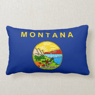 Montana State Flag Design Lumbar Pillow
