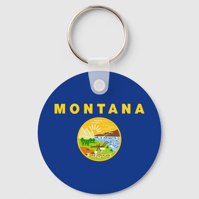 Montana State Flag Keychain (Front)