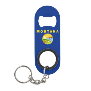 Montana State Flag Keychain Bottle Opener