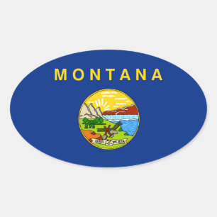 Montana state flag oval sticker