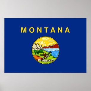 Montana state flag poster