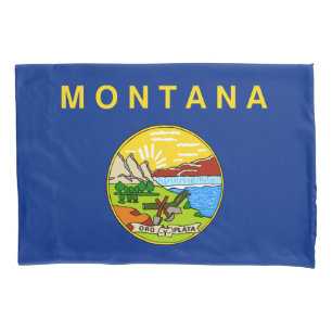Montana State Flag Print Patriotc Pillowcase