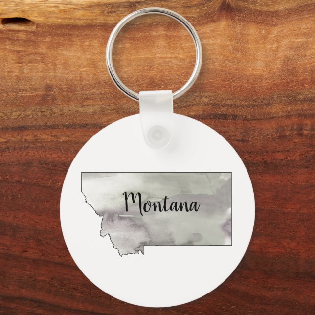 Montana State Illustration Art  Keychain (Front)