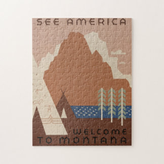 Montana State: Indian Tribes, Mountains, Prairie Jigsaw Puzzle