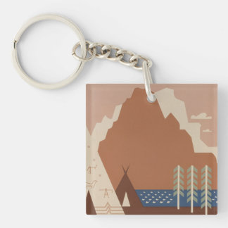 Montana State: Indian Tribes, Mountains, Prairie Keychain