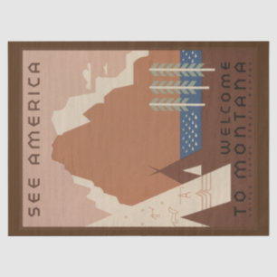 Montana State: Indian Tribes, Mountains, Prairie Tissue Paper