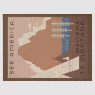 Montana State: Indian Tribes, Mountains, Prairie Tissue Paper