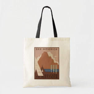 Montana State: Indian Tribes, Mountains, Prairie Tote Bag